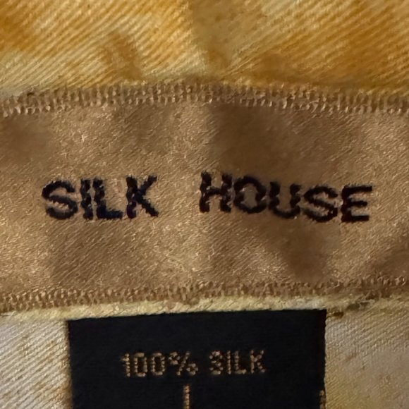 Silk House 100% silk size large abstract button down shirt - Picture 6 of 6